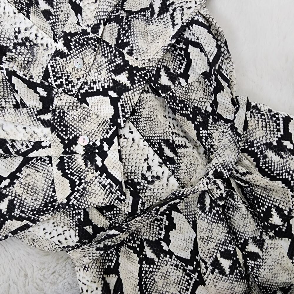 L'Agence Teddy 100% Silk Python Snake Print Wide … - image 5